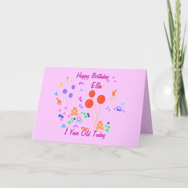 Tarjeta cumpleaños feliz de niño de mi año (Anverso)