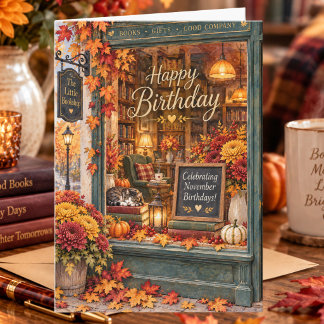 Tarjeta Cumpleaños Feliz de Noviembre Otoño Amante de los