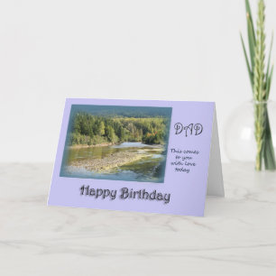 Tarjeta Cumpleaños feliz de papá - río de pesca de salmón
