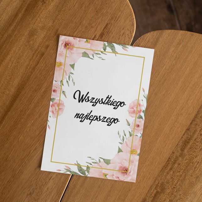 Tarjeta Cumpleaños feliz de Polonia Wszystkiego najlepszeg (polish birthday floral birthday)
