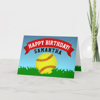 Tarjeta Cumpleaños feliz de Softball