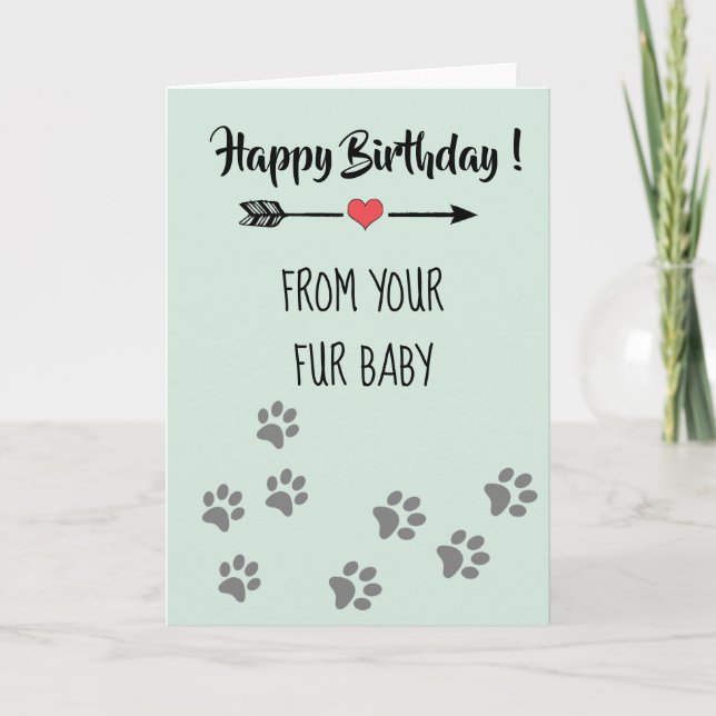 Tarjeta Cumpleaños feliz de un Mascota de gato canino para (Anverso)