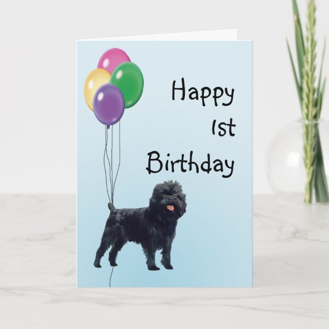 Tarjeta Cumpleaños feliz del Affenpinscher 1r (Anverso)