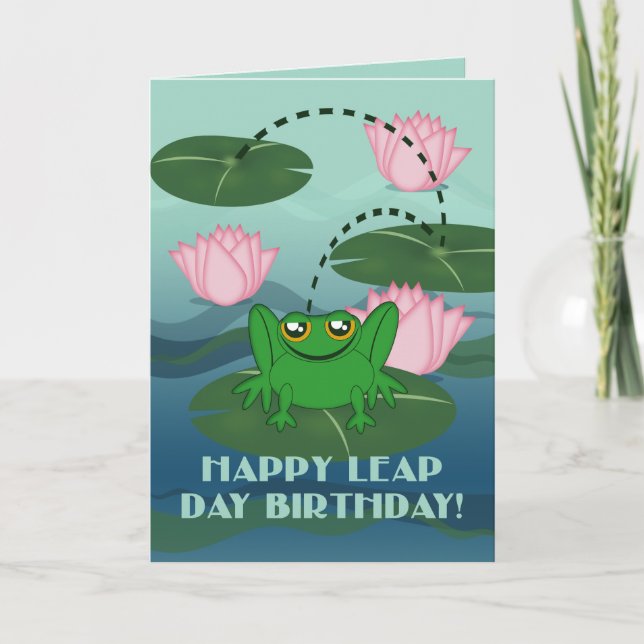 Tarjeta ¡Cumpleaños feliz del día de salto! Salto de la (Anverso)