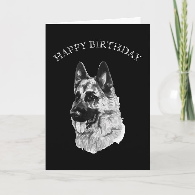 Tarjeta Cumpleaños feliz del pastor alemán (Anverso)
