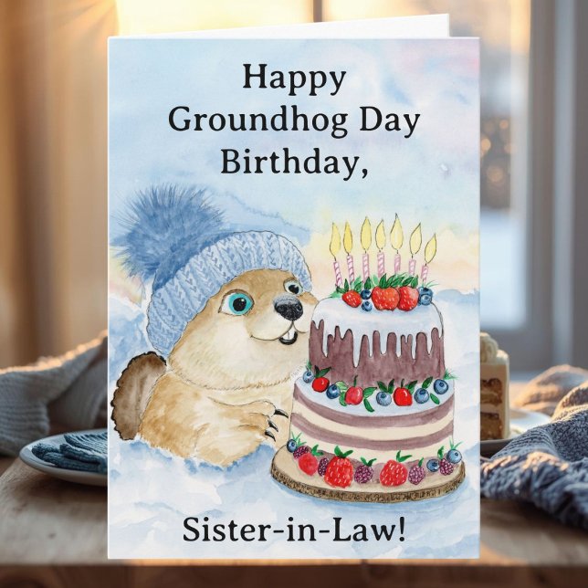 Tarjeta Cumpleaños Feliz Día de la Marmota Cuñada  (Subido por el creador)