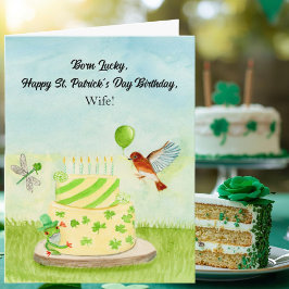 Tarjeta Cumpleaños Feliz Día de San Patricio Esposa