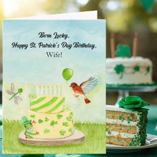 Tarjeta Cumpleaños Feliz Día de San Patricio Esposa