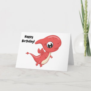 Tarjeta Cumpleaños Feliz Dinosaurio Bebé! En Blanco