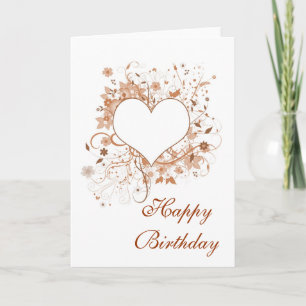 Tarjeta "Cumpleaños feliz" - diseño floral
