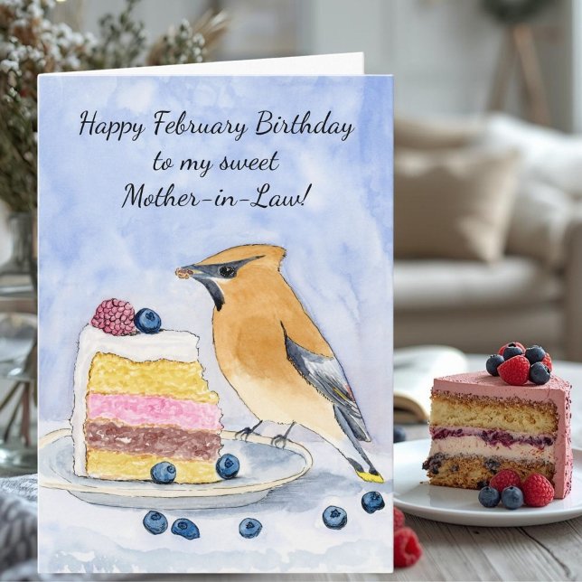 Tarjeta Cumpleaños Feliz Febrero Suegra Pájaro (Subido por el creador)