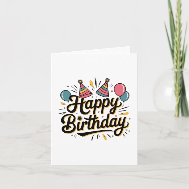 Tarjeta Cumpleaños Feliz Festivo (Anverso)