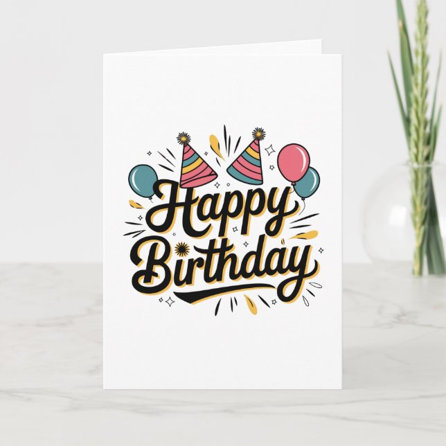 Tarjeta Cumpleaños Feliz Festivo (Anverso)