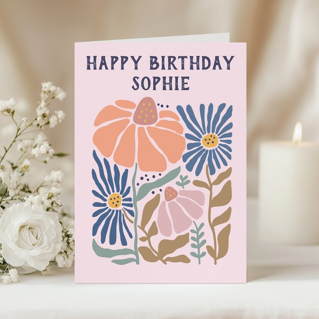 Tarjeta Cumpleaños Feliz Floral Caprichoso      (Subido por el creador)