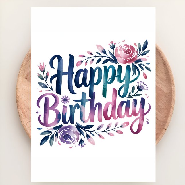 Tarjeta Cumpleaños Feliz Floral Pastel (Subido por el creador)
