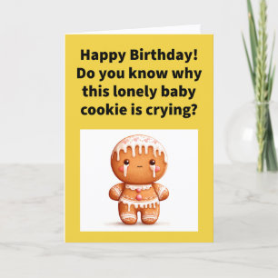 Tarjeta Cumpleaños Feliz Galleta Bebé Solitario Chiste Div
