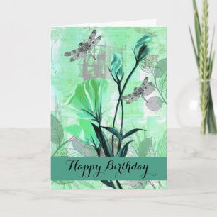 Tarjeta Cumpleaños Feliz - General - Dragonflies / Stem Ro