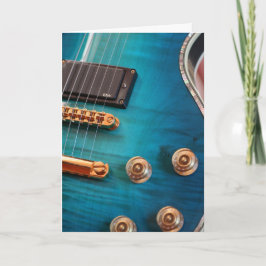 Tarjeta Cumpleaños feliz - Guitarra azul