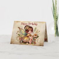 Cumpleaños Feliz Hada Mágica Amarilla y Dorada