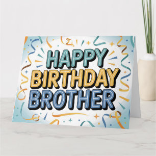 Tarjeta Cumpleaños feliz hermano moderno en azul turquesa 
