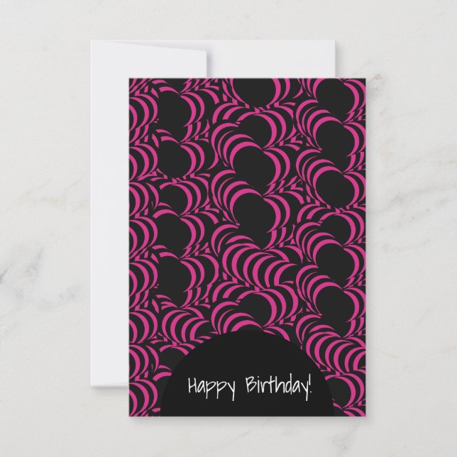 Tarjeta Cumpleaños Feliz Hipnótico Verde Purpura Para Cual (Anverso)