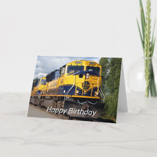 Tarjeta Cumpleaños feliz: Locomotora del ferrocarril Alask