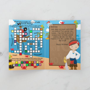 Tarjeta Cumpleaños Feliz Mensaje Secreto Capitán Pirata Ni