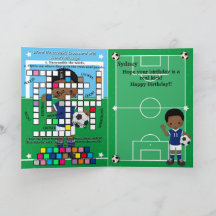 Cumpleaños Feliz Mensaje Secreto Fútbol Niños Negr