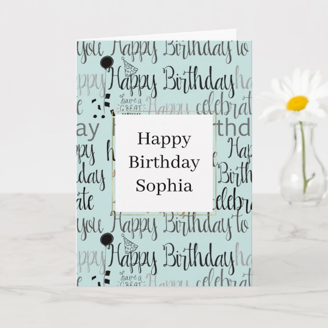 Tarjeta Cumpleaños Feliz Menta (Planta pequeña)
