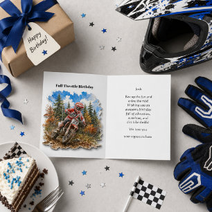 Tarjeta Cumpleaños Feliz Motocross de Bicicleta de Niños