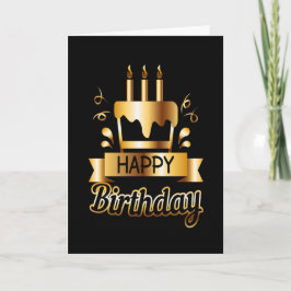 Tarjeta Cumpleaños feliz - Negro y Oro 2