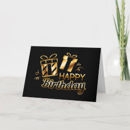 Tarjeta Cumpleaños feliz - Negro y Oro 4