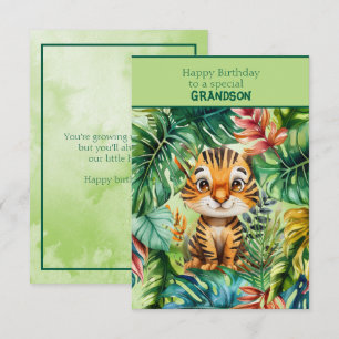 Tarjeta Cumpleaños Feliz Nieto Especial Tigre Bebé