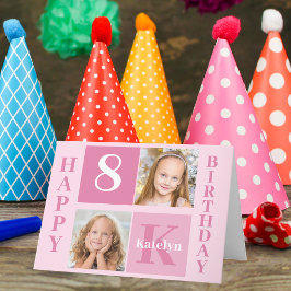 Tarjeta Cumpleaños Feliz Niña Linda Foto Personalizada Ros