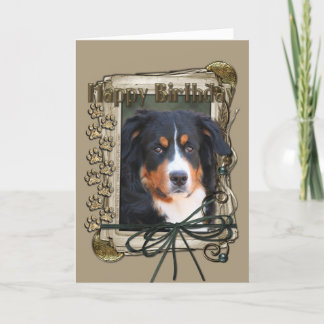 Tarjeta Cumpleaños feliz - Papas de piedra - Perro de mont