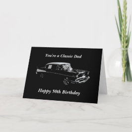 Tarjeta Cumpleaños Feliz para el Auto Clásico