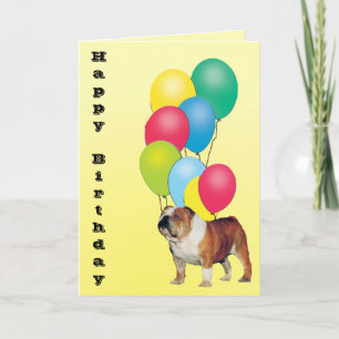 Tarjeta Cumpleaños Feliz para el bulldog