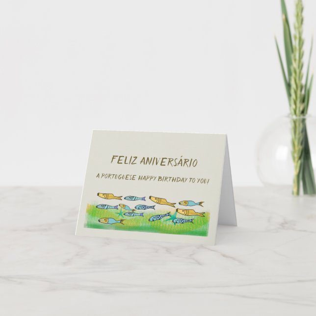 Tarjeta Cumpleaños Feliz para los Portugueses (Anverso)