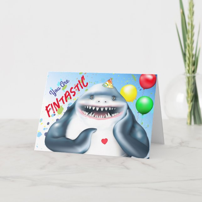 Tarjeta Cumpleaños feliz para los tiburones (Anverso)