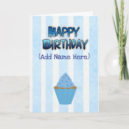 Tarjeta Cumpleaños feliz para ti con el pastel azul