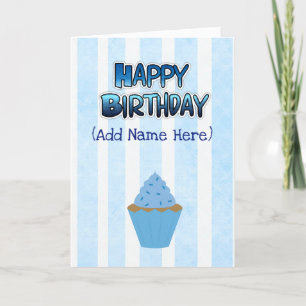 Tarjeta Cumpleaños feliz para ti con el pastel azul