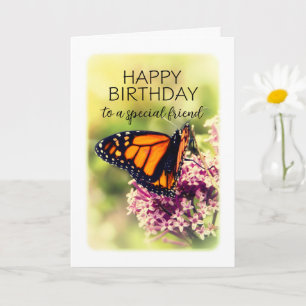 Tarjeta Cumpleaños feliz para un amigo mariposa monarca
