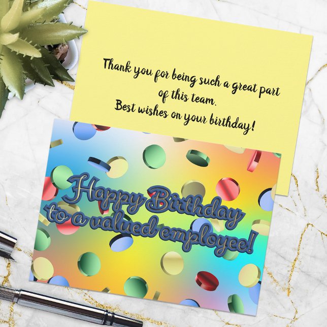 Tarjeta Cumpleaños Feliz Para Un Empleado Valioso (Subido por el creador)