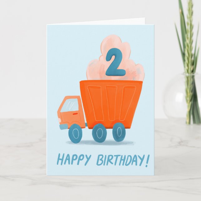 Tarjeta Cumpleaños feliz para un niño de 2 años (Anverso)