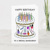 Cumpleaños feliz para un técnico de uñas manicuris