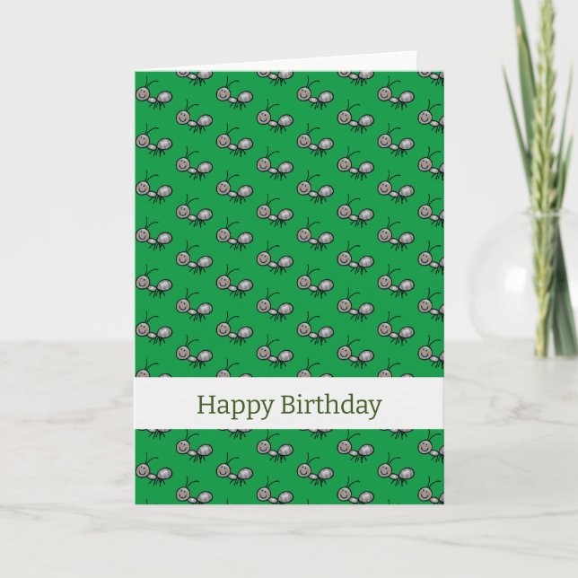 Tarjeta Cumpleaños feliz (patrón de hormigas) (Anverso)