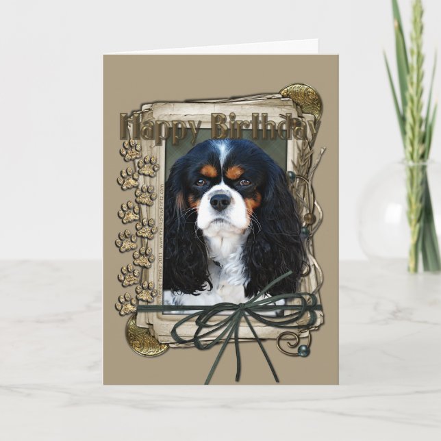 Tarjeta Cumpleaños feliz - Paws de piedra - Cavalier (Anverso)