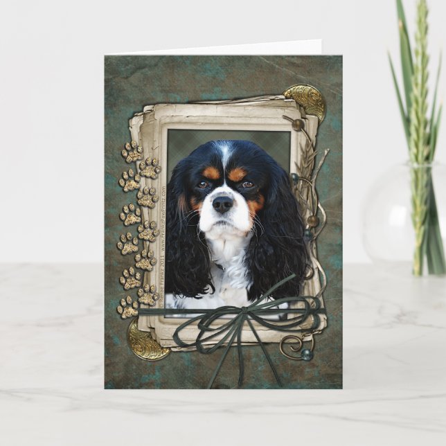 Tarjeta Cumpleaños feliz - Paws de piedra - Cavalier (Anverso)
