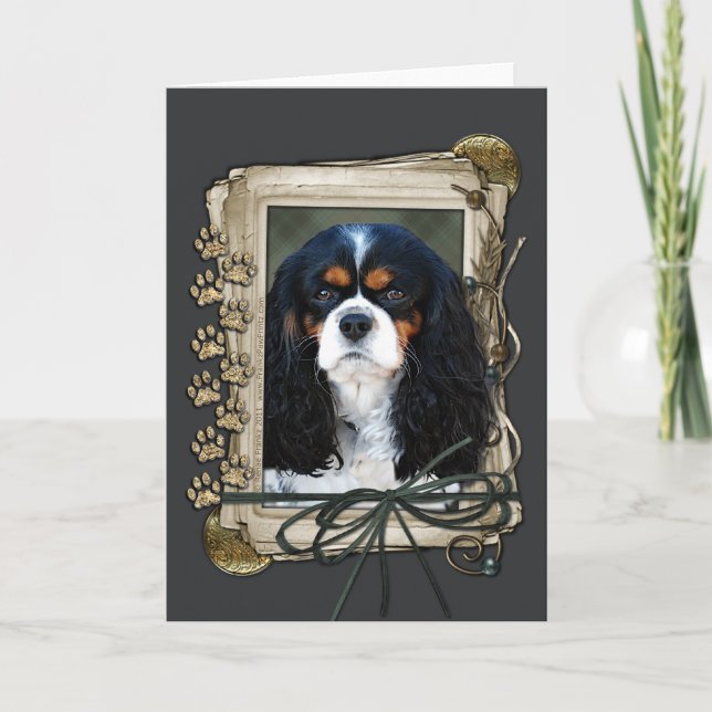 Tarjeta Cumpleaños feliz - Paws de piedra - Cavalier (Anverso)