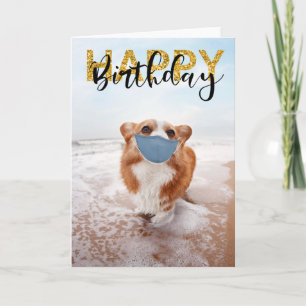 Tarjeta Cumpleaños Feliz Perro Distancia Social Corgi